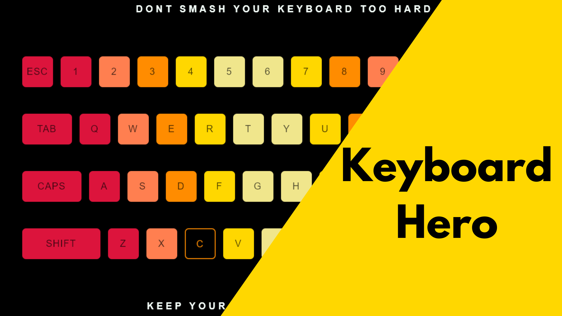 Keyboard hero, simple game, mini game